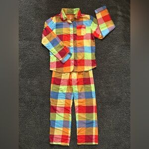 GAP Kids 100% Recycled Happy Plaid PJ Set Size 10